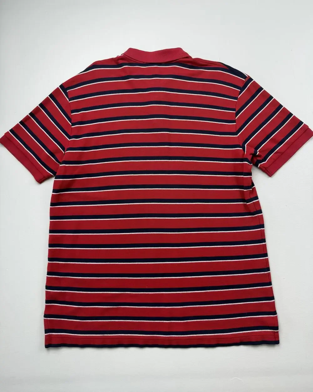 Lauren Ralph Lauren Polo Shirt Mens XL Red Striped Embroidered Crest Logo Knit